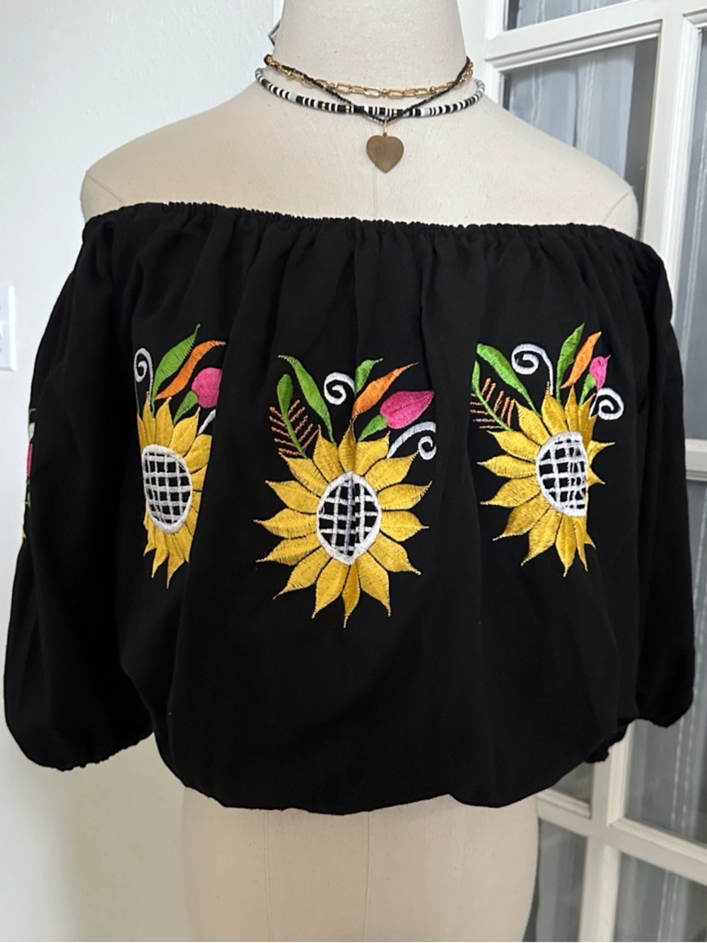 Chic Mexican Off-Shoulder Blouse